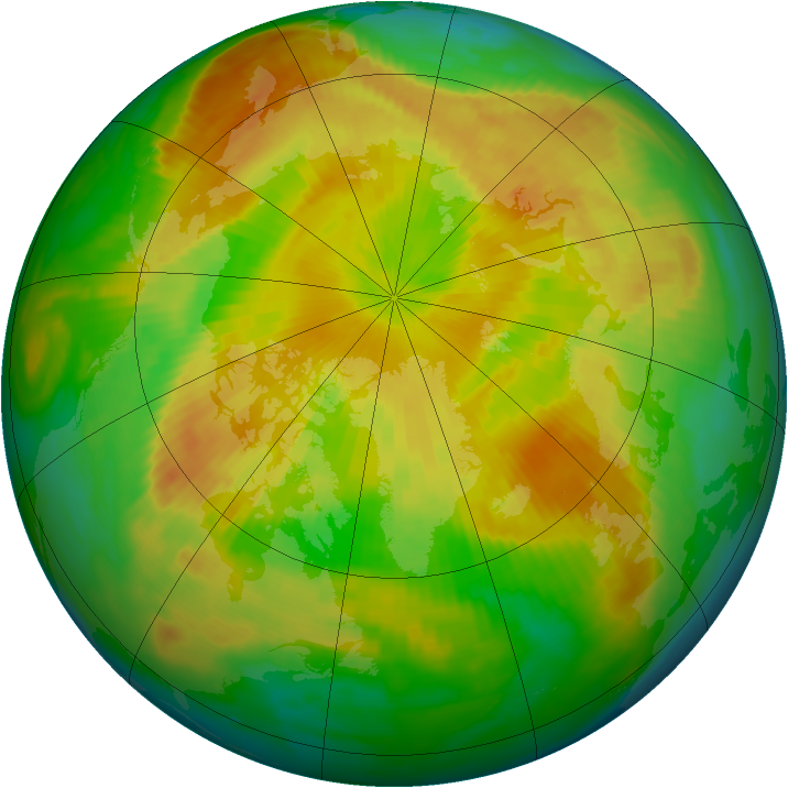 Arctic ozone map for 13 May 1997